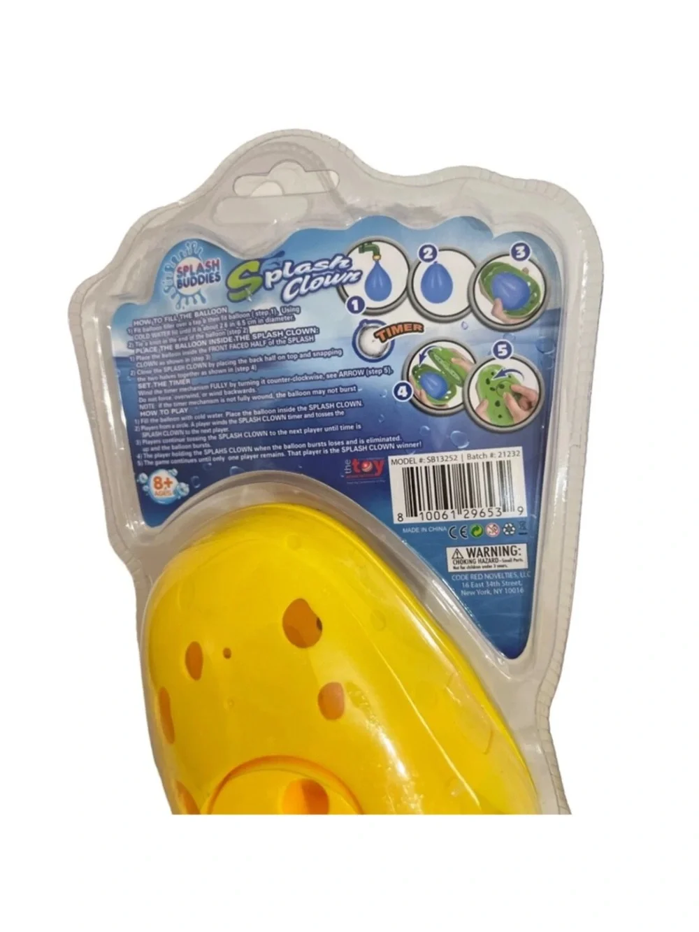 Yellow Splash Clown Blue Sunglasses Water Toy Water Ballon’s Kids Pool Game